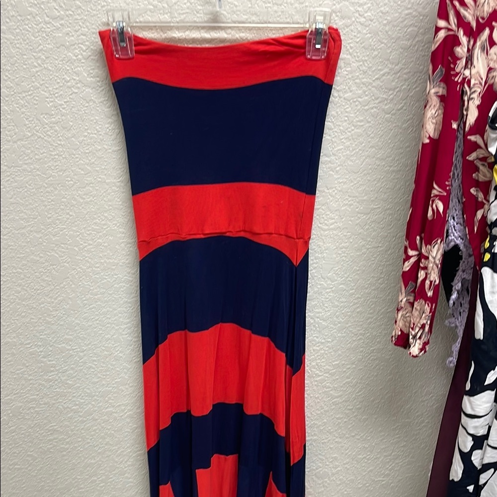 Blue and Red Maxi Pencil TubeTop/Skirt for Casual Wear